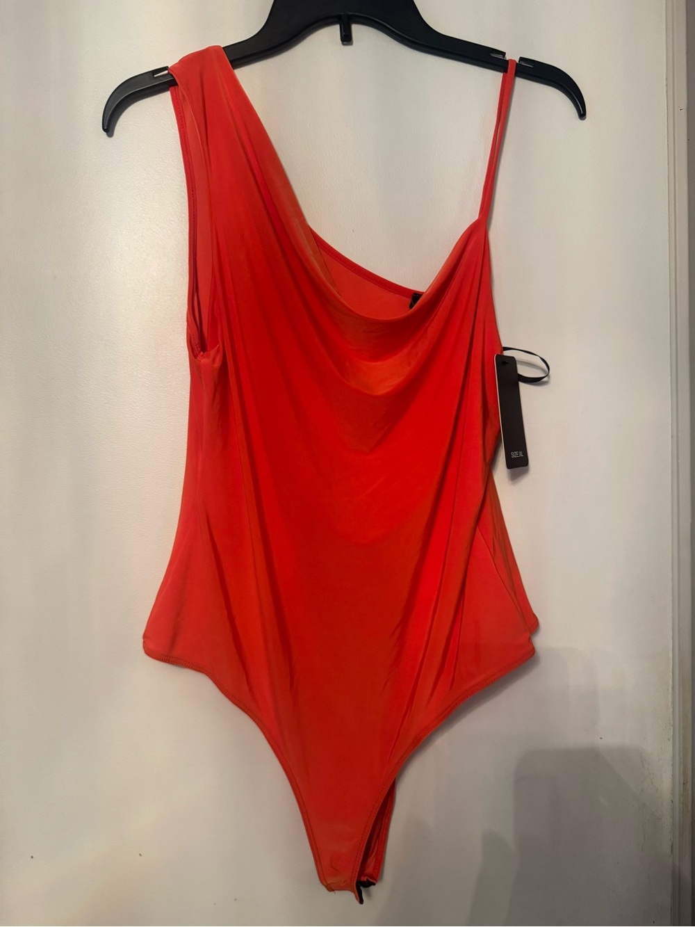 Women’s One-Shoulder Orange Bodysuit